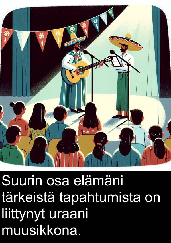 uraani: Suurin osa elämäni tärkeistä tapahtumista on liittynyt uraani muusikkona.