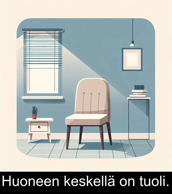 tuoli: Huoneen keskellä on tuoli.