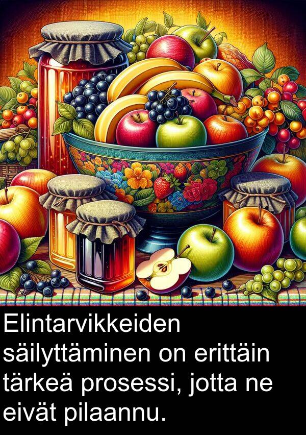 säilyttäminen: Elintarvikkeiden säilyttäminen on erittäin tärkeä prosessi, jotta ne eivät pilaannu.