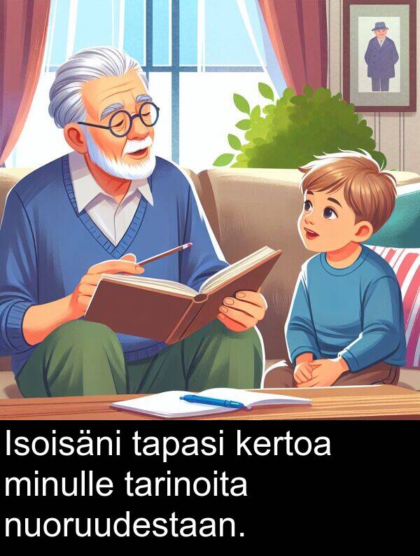 tapasi: Isoisäni tapasi kertoa minulle tarinoita nuoruudestaan.