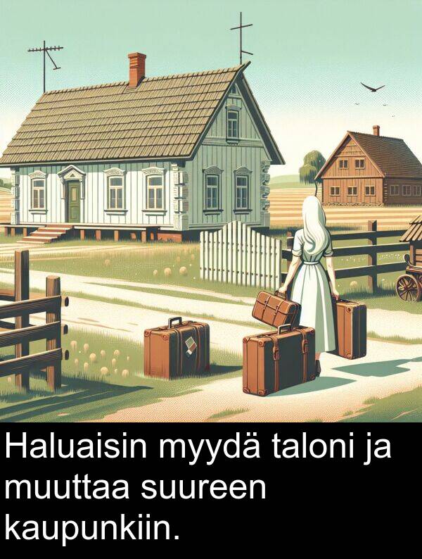 taloni: Haluaisin myydä taloni ja muuttaa suureen kaupunkiin.