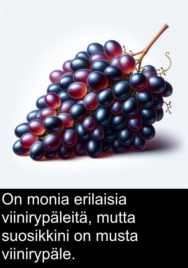 suosikkini: On monia erilaisia viinirypäleitä, mutta suosikkini on musta viinirypäle.
