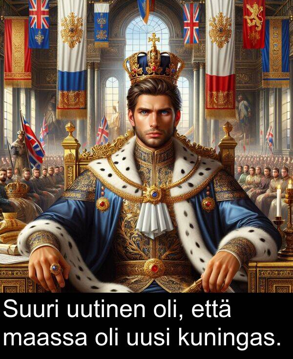 uusi: Suuri uutinen oli, että maassa oli uusi kuningas.