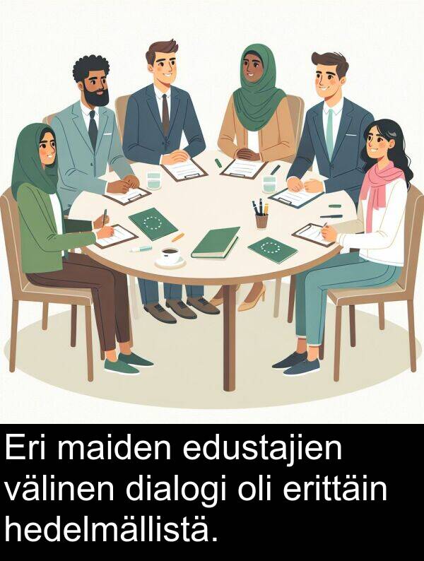 dialogi: Eri maiden edustajien välinen dialogi oli erittäin hedelmällistä.