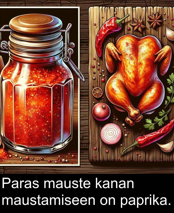 maustamiseen: Paras mauste kanan maustamiseen on paprika.