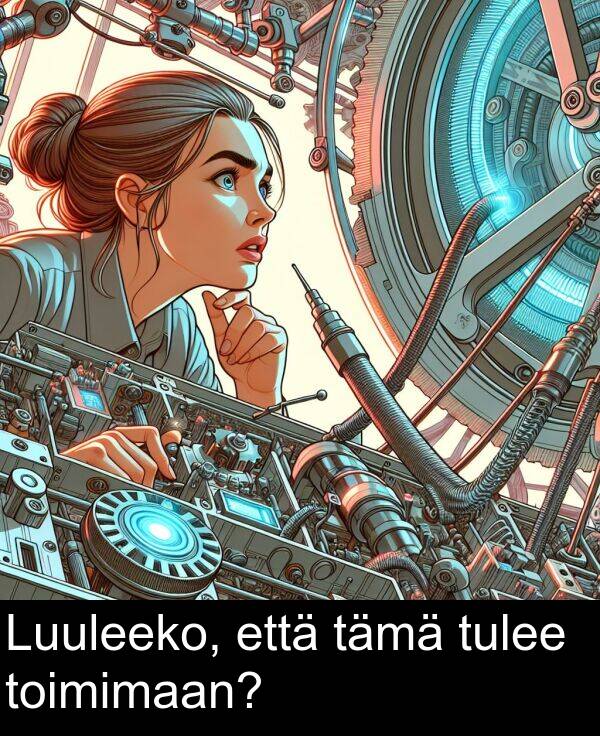 tämä: Luuleeko, että tämä tulee toimimaan?