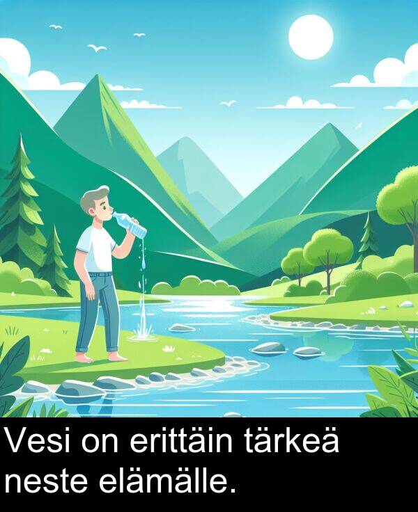 neste: Vesi on erittäin tärkeä neste elämälle.