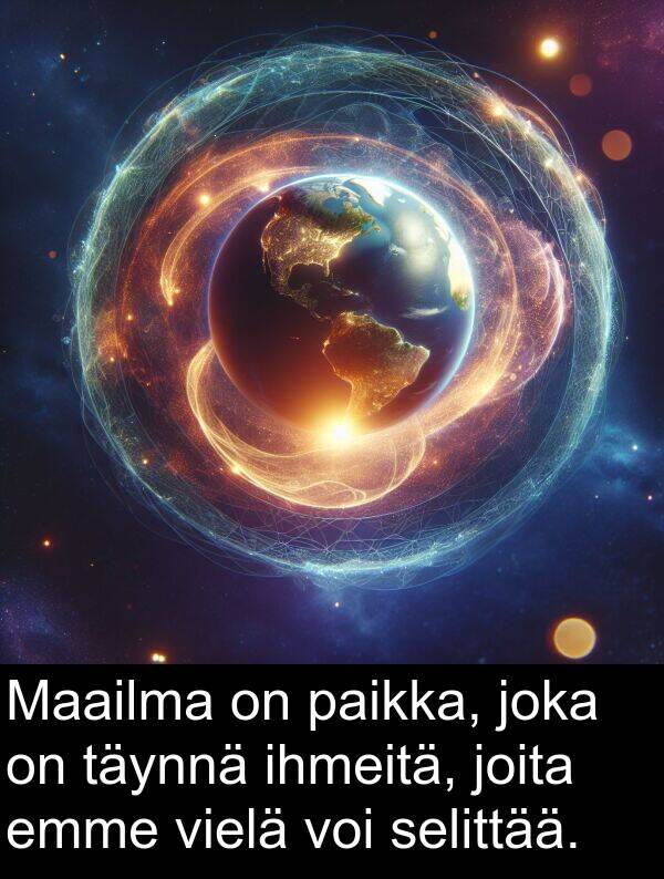 selittää: Maailma on paikka, joka on täynnä ihmeitä, joita emme vielä voi selittää.