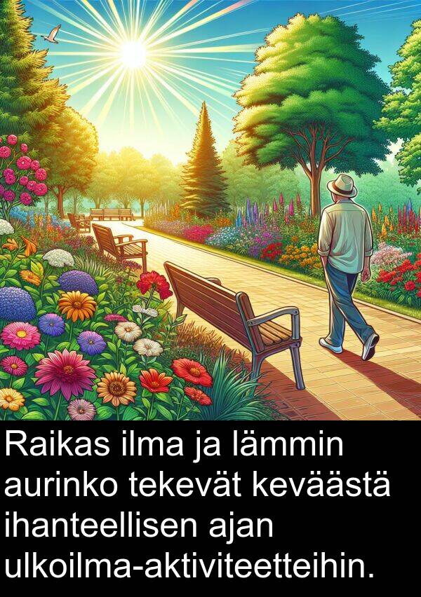 ihanteellisen: Raikas ilma ja lämmin aurinko tekevät keväästä ihanteellisen ajan ulkoilma-aktiviteetteihin.