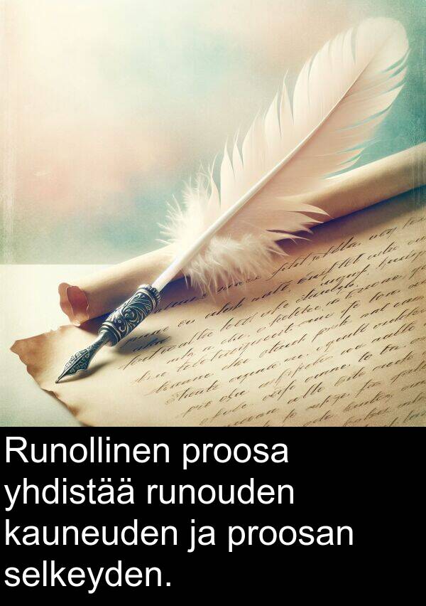 selkeyden: Runollinen proosa yhdistää runouden kauneuden ja proosan selkeyden.