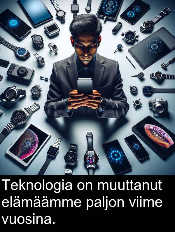 paljon: Teknologia on muuttanut elämäämme paljon viime vuosina.