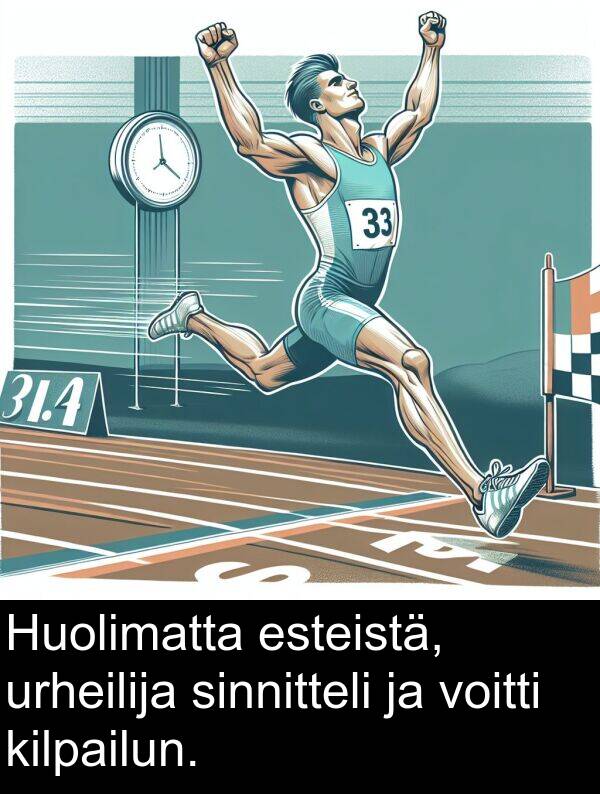 sinnitteli: Huolimatta esteistä, urheilija sinnitteli ja voitti kilpailun.