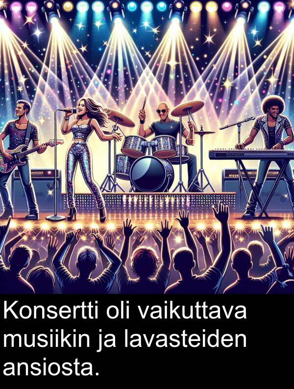 lavasteiden: Konsertti oli vaikuttava musiikin ja lavasteiden ansiosta.