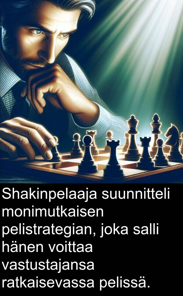 salli: Shakinpelaaja suunnitteli monimutkaisen pelistrategian, joka salli hänen voittaa vastustajansa ratkaisevassa pelissä.