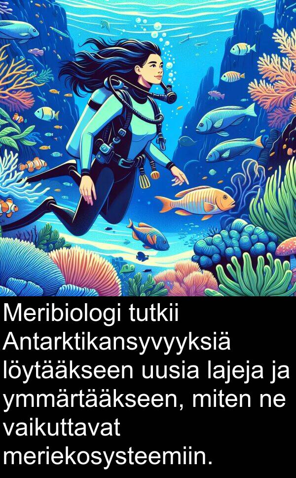 ymmärtääkseen: Meribiologi tutkii Antarktikansyvyyksiä löytääkseen uusia lajeja ja ymmärtääkseen, miten ne vaikuttavat meriekosysteemiin.