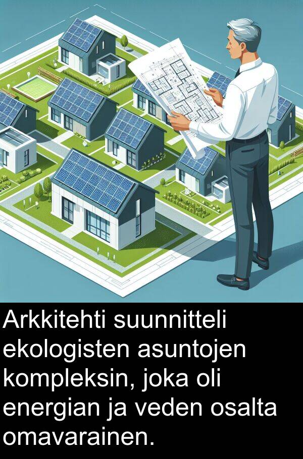 suunnitteli: Arkkitehti suunnitteli ekologisten asuntojen kompleksin, joka oli energian ja veden osalta omavarainen.
