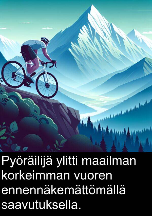 saavutuksella: Pyöräilijä ylitti maailman korkeimman vuoren ennennäkemättömällä saavutuksella.