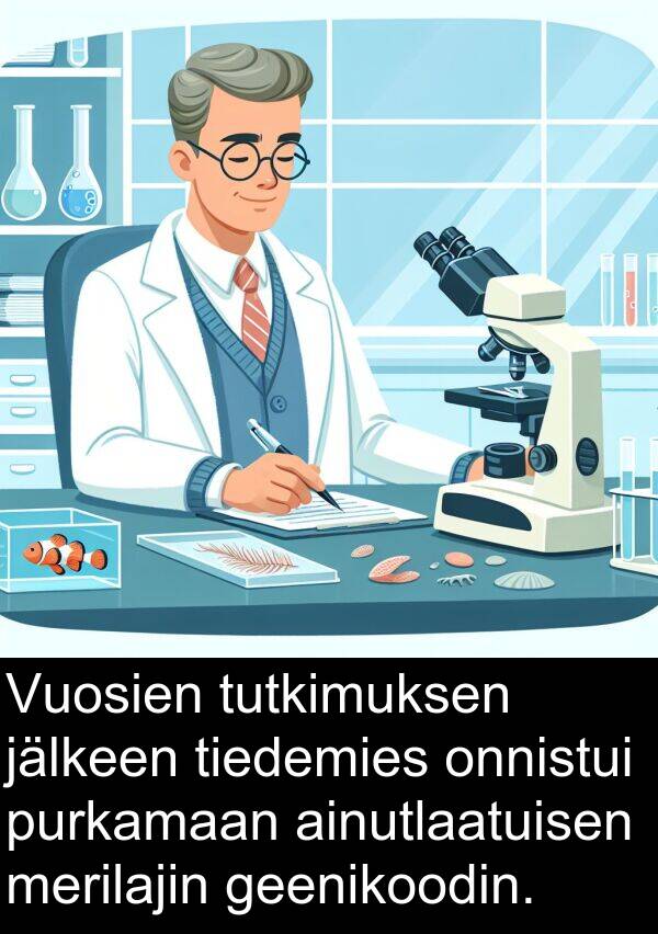 geenikoodin: Vuosien tutkimuksen jälkeen tiedemies onnistui purkamaan ainutlaatuisen merilajin geenikoodin.