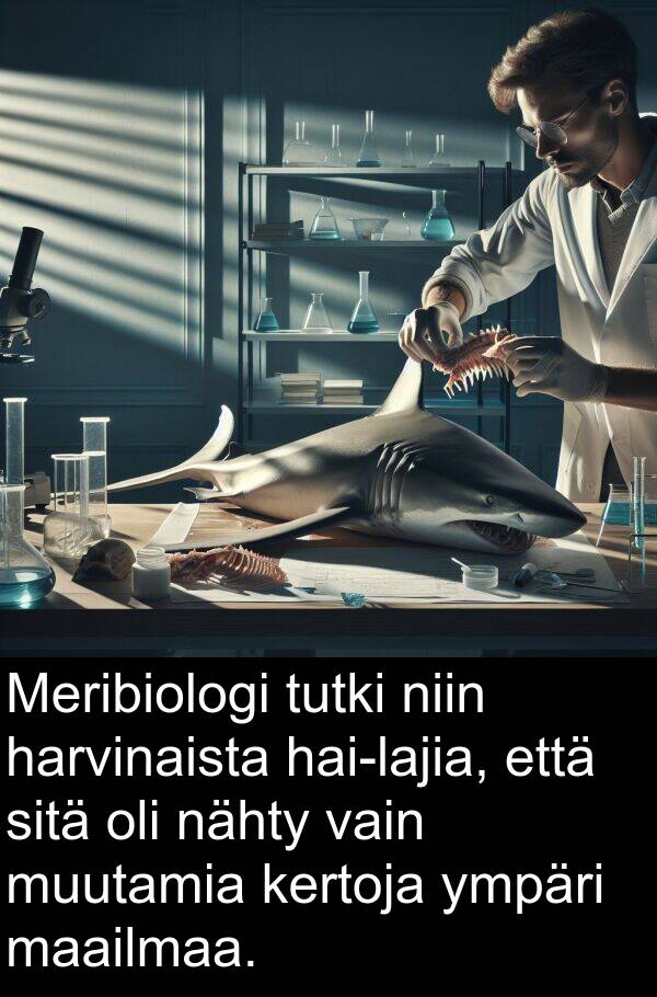 maailmaa: Meribiologi tutki niin harvinaista hai-lajia, että sitä oli nähty vain muutamia kertoja ympäri maailmaa.