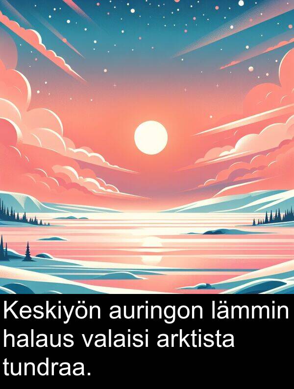 valaisi: Keskiyön auringon lämmin halaus valaisi arktista tundraa.