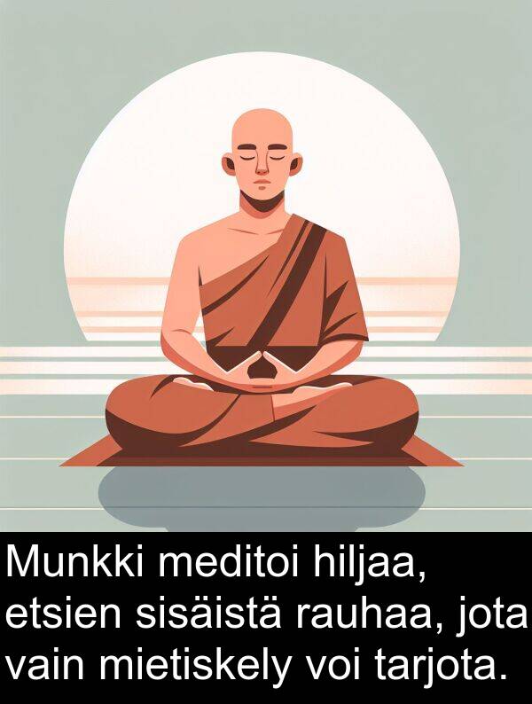 rauhaa: Munkki meditoi hiljaa, etsien sisäistä rauhaa, jota vain mietiskely voi tarjota.