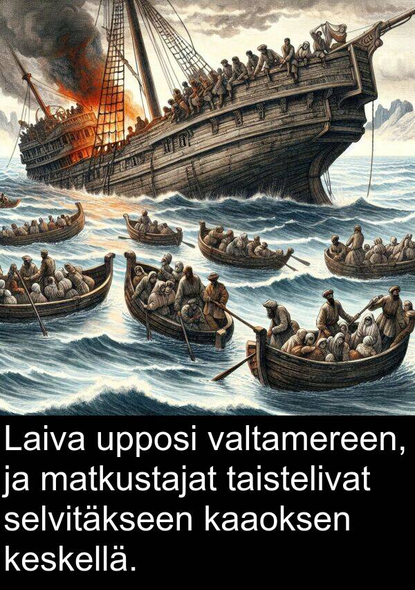 selvitäkseen: Laiva upposi valtamereen, ja matkustajat taistelivat selvitäkseen kaaoksen keskellä.