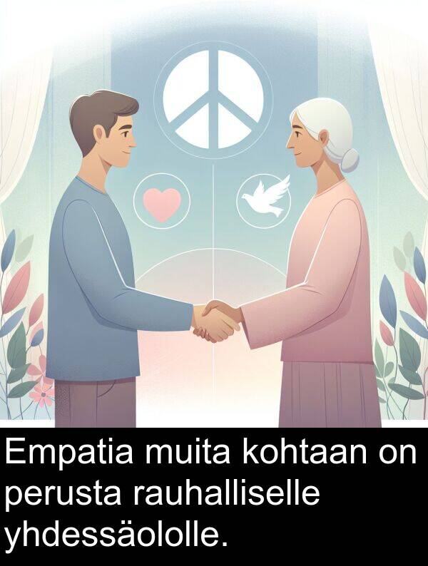 rauhalliselle: Empatia muita kohtaan on perusta rauhalliselle yhdessäololle.