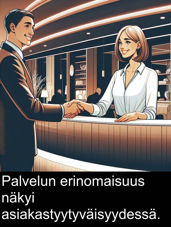 erinomaisuus: Palvelun erinomaisuus näkyi asiakastyytyväisyydessä.