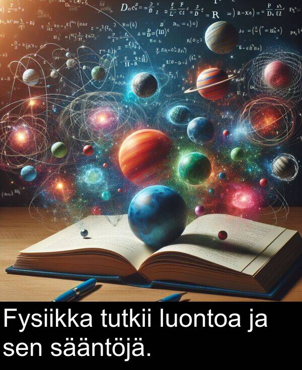 sen: Fysiikka tutkii luontoa ja sen sääntöjä.