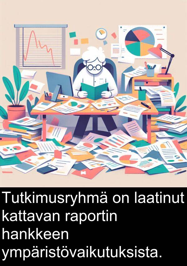 laatinut: Tutkimusryhmä on laatinut kattavan raportin hankkeen ympäristövaikutuksista.