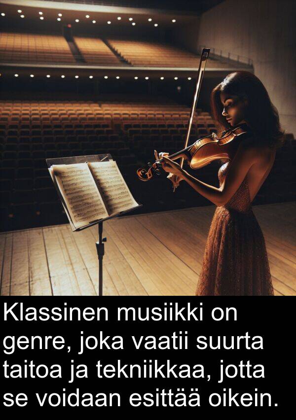 suurta: Klassinen musiikki on genre, joka vaatii suurta taitoa ja tekniikkaa, jotta se voidaan esittää oikein.