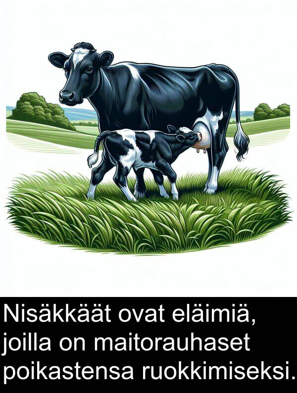 joilla: Nisäkkäät ovat eläimiä, joilla on maitorauhaset poikastensa ruokkimiseksi.