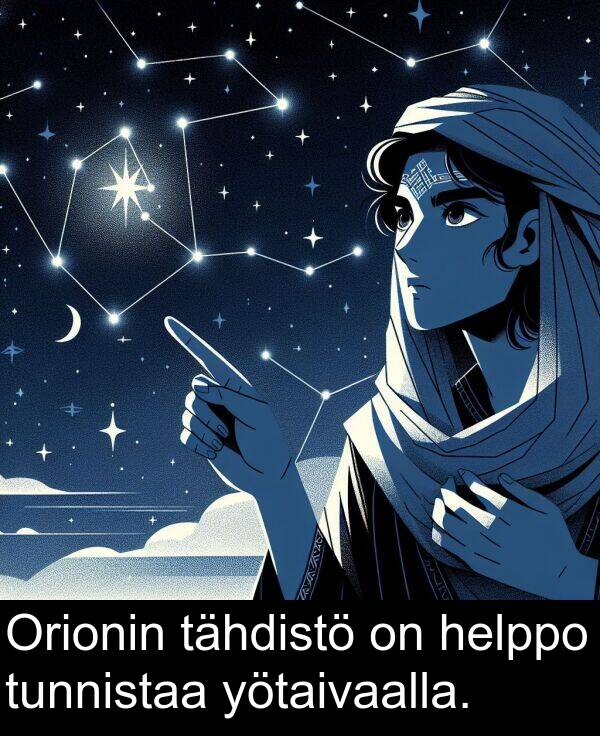 tähdistö: Orionin tähdistö on helppo tunnistaa yötaivaalla.