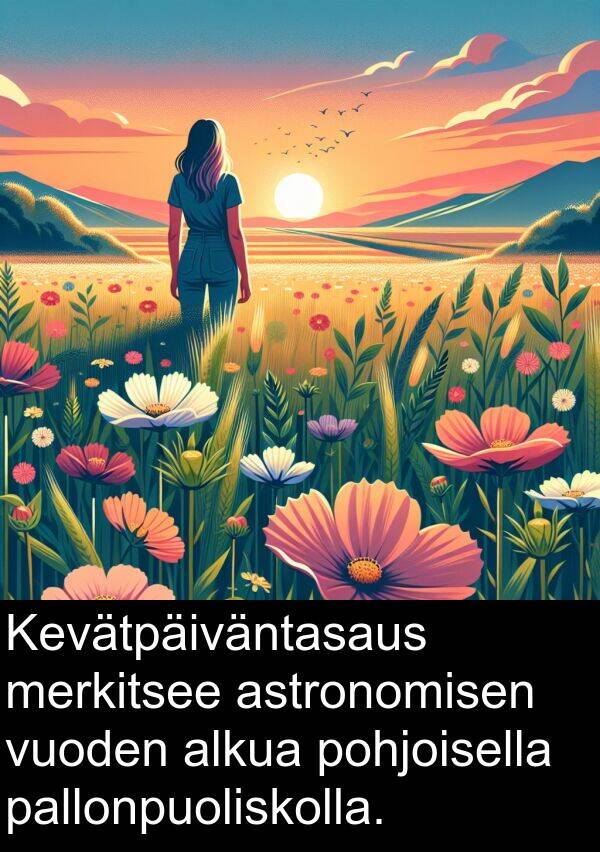 vuoden: Kevätpäiväntasaus merkitsee astronomisen vuoden alkua pohjoisella pallonpuoliskolla.