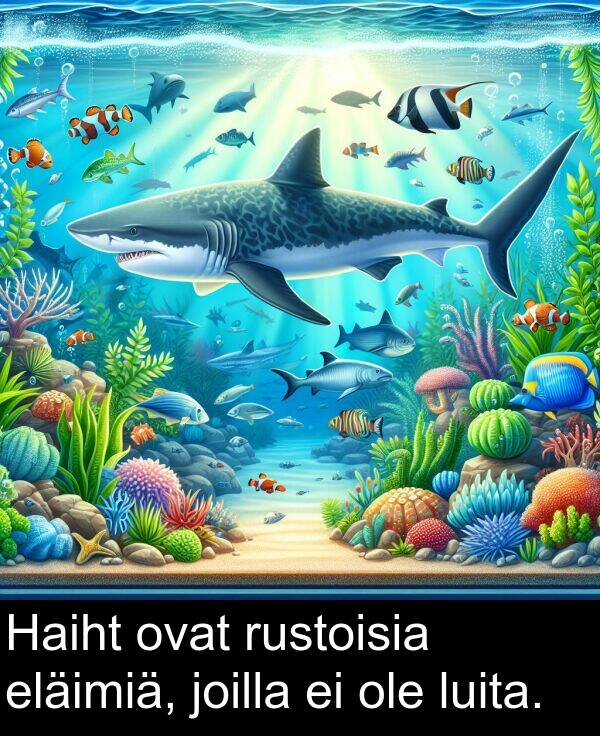 ovat: Haiht ovat rustoisia eläimiä, joilla ei ole luita.