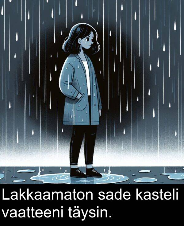 sade: Lakkaamaton sade kasteli vaatteeni täysin.