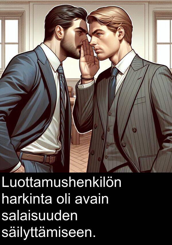 säilyttämiseen: Luottamushenkilön harkinta oli avain salaisuuden säilyttämiseen.