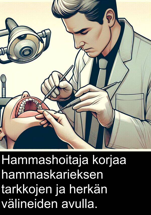 herkän: Hammashoitaja korjaa hammaskarieksen tarkkojen ja herkän välineiden avulla.