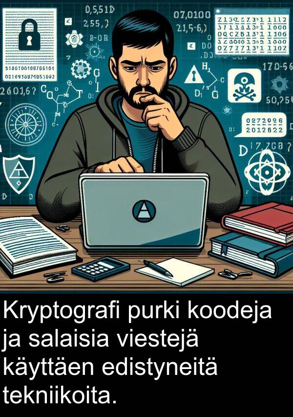 salaisia: Kryptografi purki koodeja ja salaisia viestejä käyttäen edistyneitä tekniikoita.
