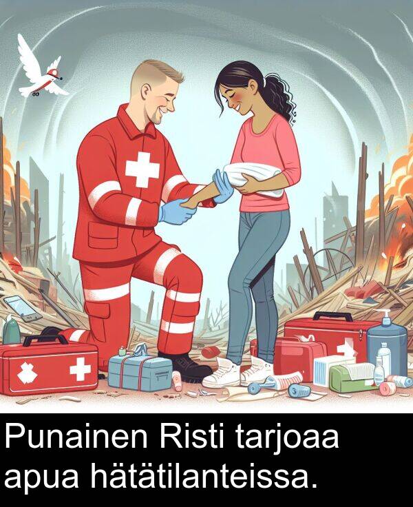 apua: Punainen Risti tarjoaa apua hätätilanteissa.