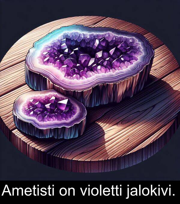 violetti: Ametisti on violetti jalokivi.