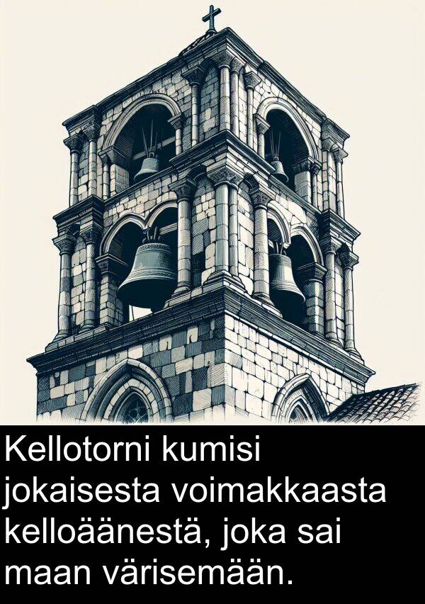 jokaisesta: Kellotorni kumisi jokaisesta voimakkaasta kelloäänestä, joka sai maan värisemään.