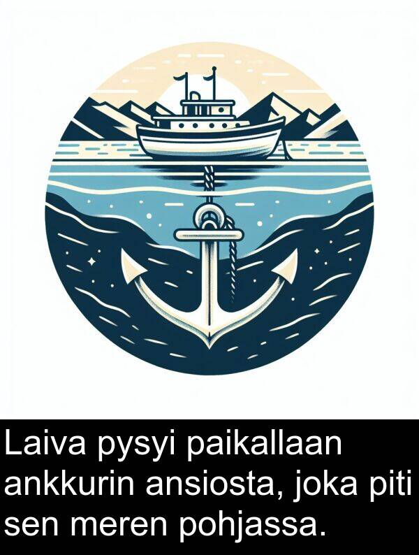 pohjassa: Laiva pysyi paikallaan ankkurin ansiosta, joka piti sen meren pohjassa.