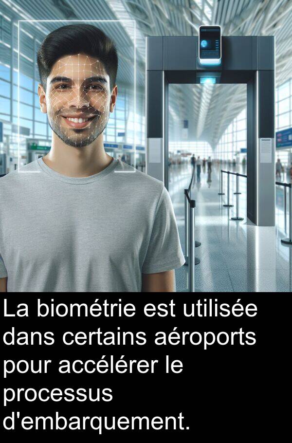 aéroports: La biométrie est utilisée dans certains aéroports pour accélérer le processus d'embarquement.