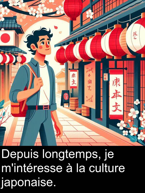 japonaise: Depuis longtemps, je m'intéresse à la culture japonaise.