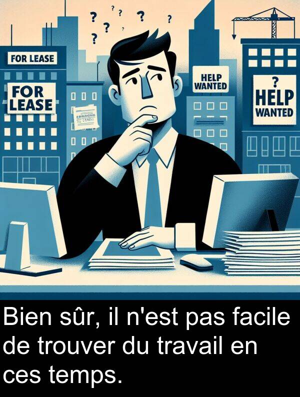 temps: Bien sûr, il n'est pas facile de trouver du travail en ces temps.