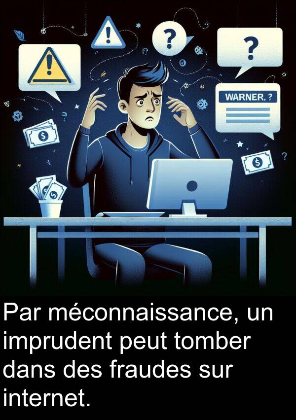 fraudes: Par méconnaissance, un imprudent peut tomber dans des fraudes sur internet.