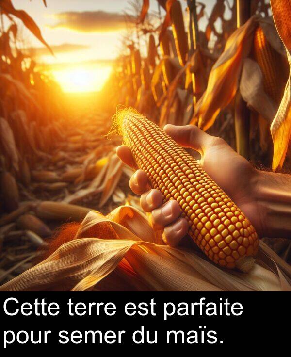 maïs: Cette terre est parfaite pour semer du maïs.