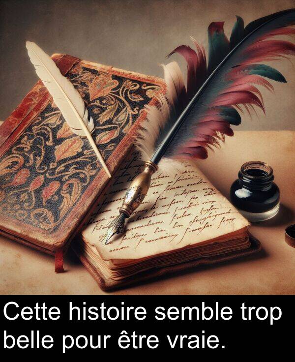 belle: Cette histoire semble trop belle pour être vraie.
