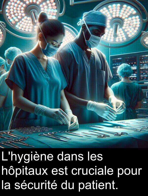 cruciale: L'hygiène dans les hôpitaux est cruciale pour la sécurité du patient.